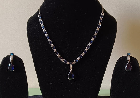 AD Royal Blue Necklace Set