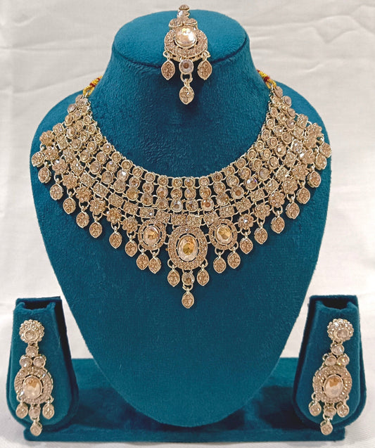 Gold Plated Bridal Choker Necklace Set