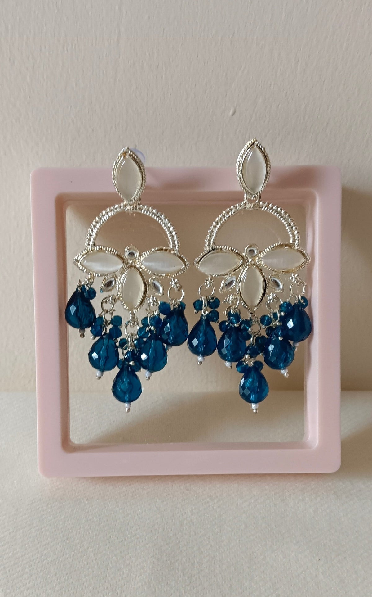 Gold Plated Kundan Drop Earrings