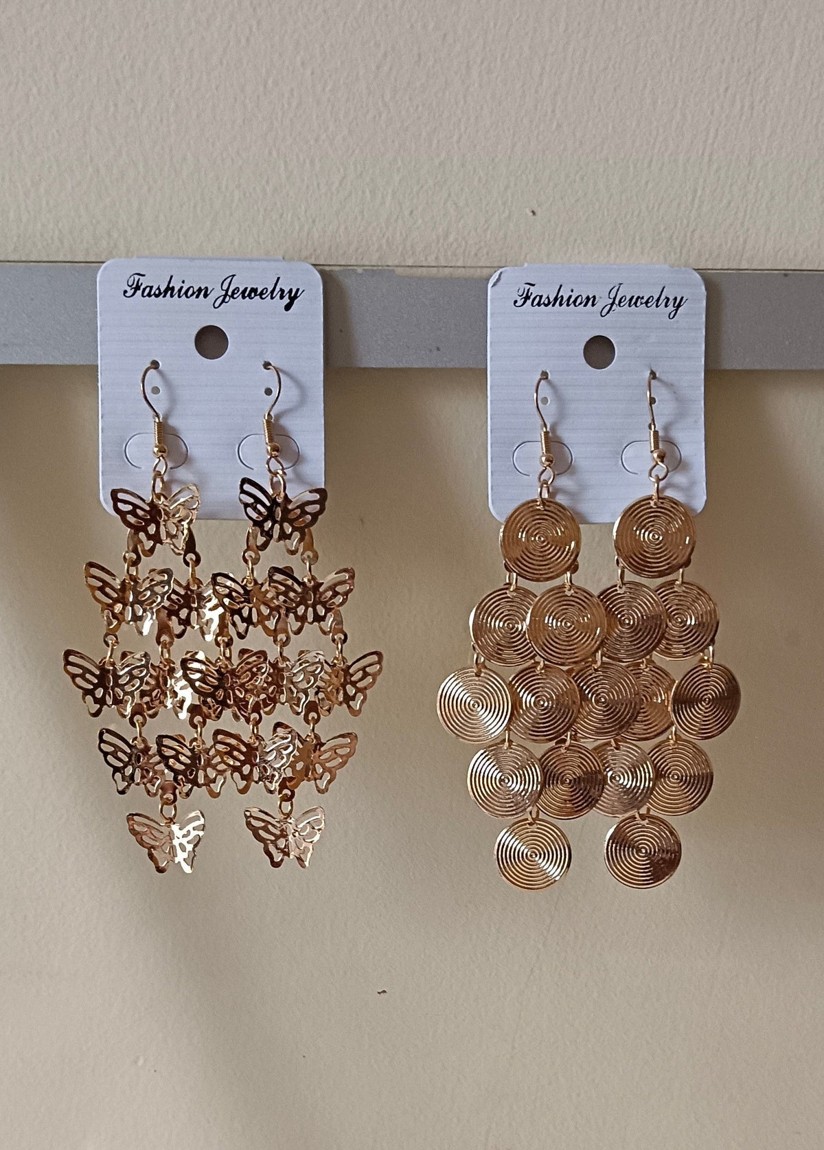 Pack of 2 Loop Style Brass Dangler and Butterfly Style Dangler Earrings