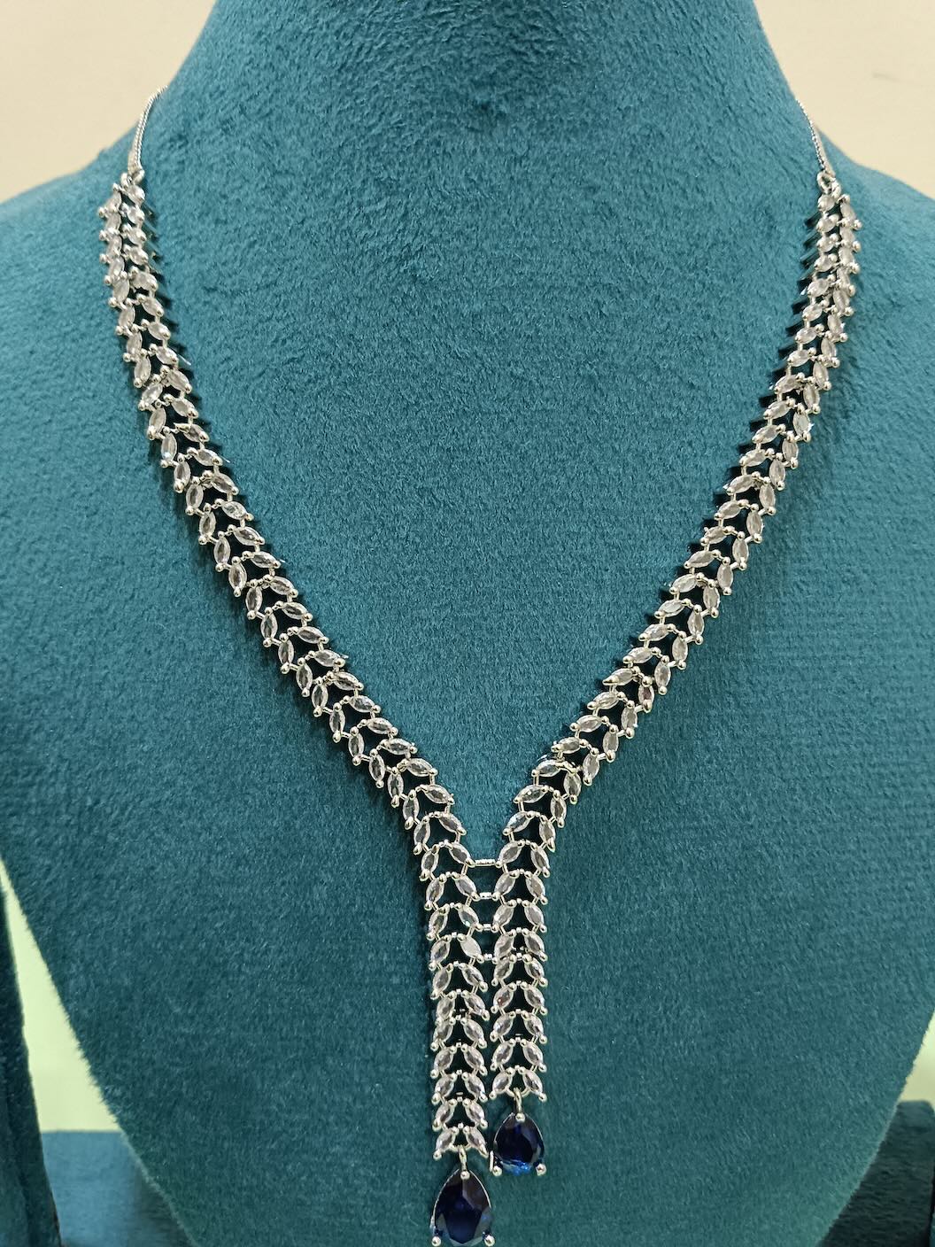 Alloy Blue Silver Jewel Set