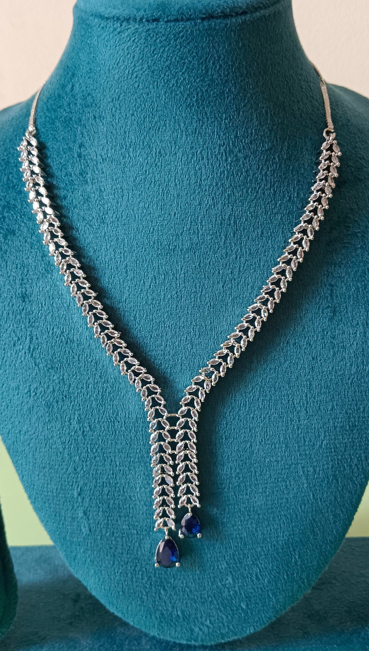 Alloy Blue Silver Jewel Set
