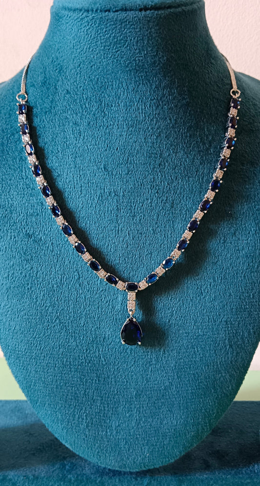 AD Royal Blue Necklace Set