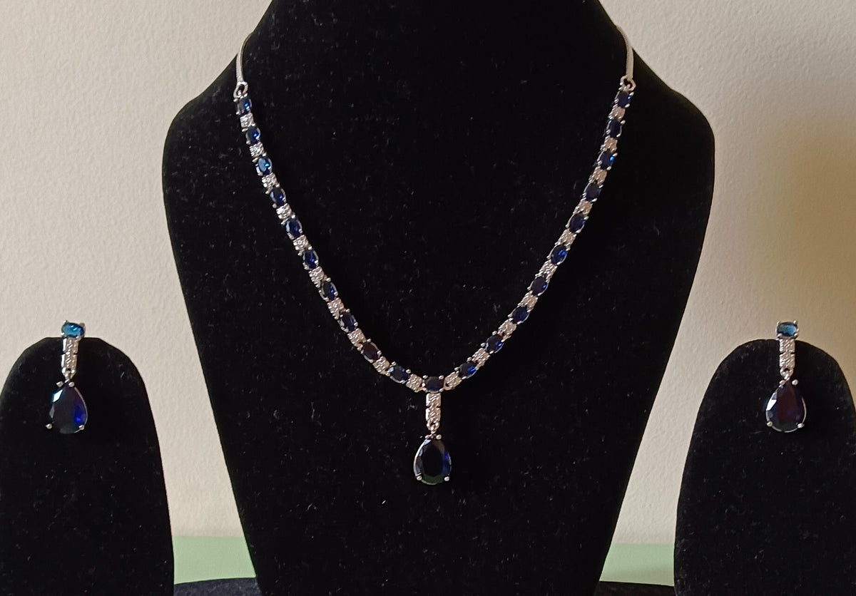 AD Royal Blue Necklace Set