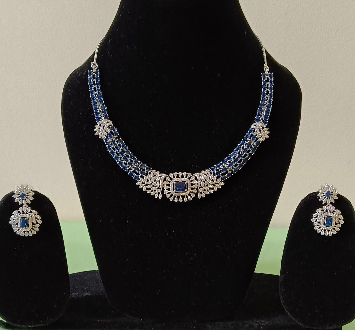 American Diamond Stone Studded Hasli Style Designer Necklace Set