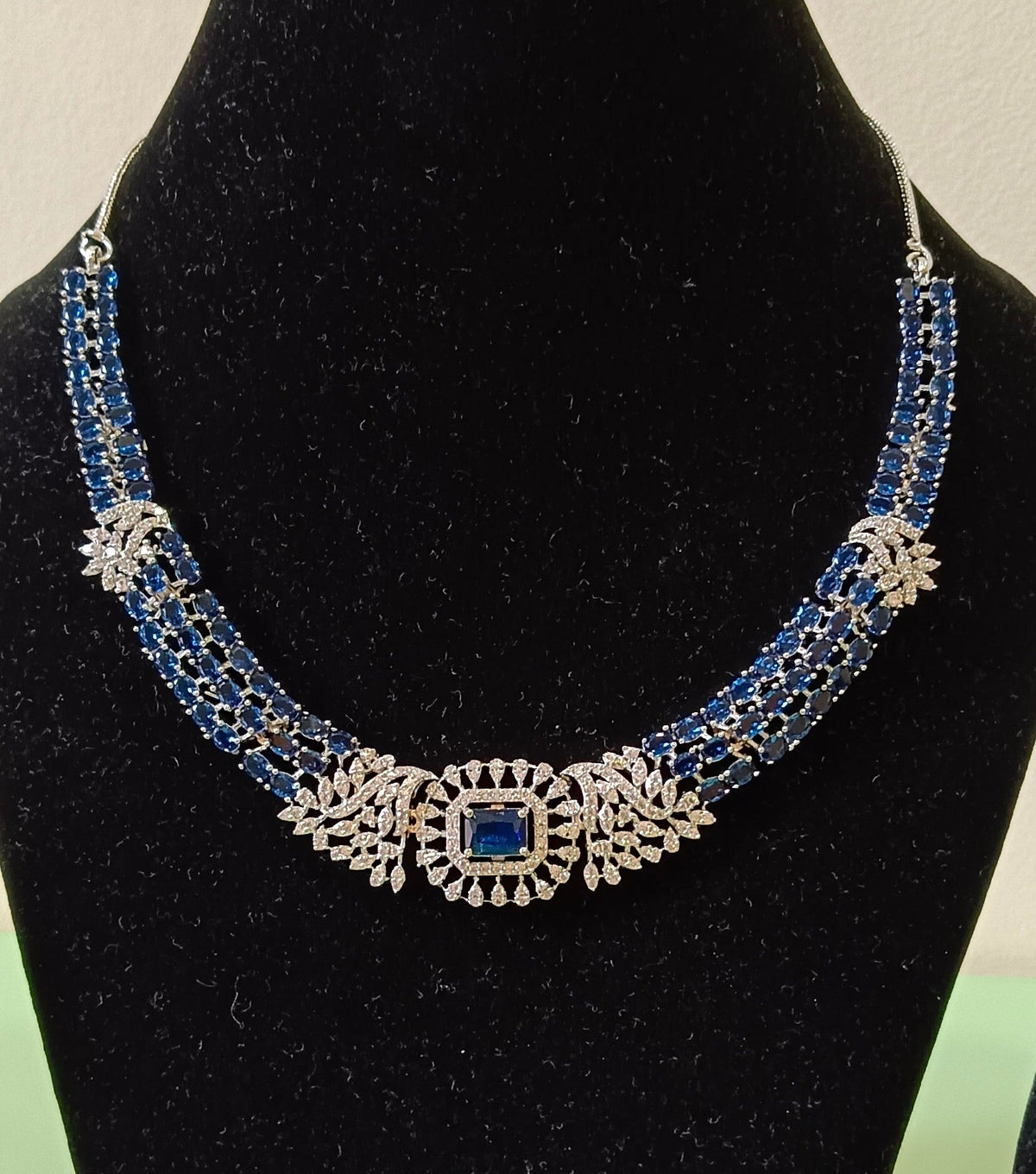 American Diamond Stone Studded Hasli Style Designer Necklace Set