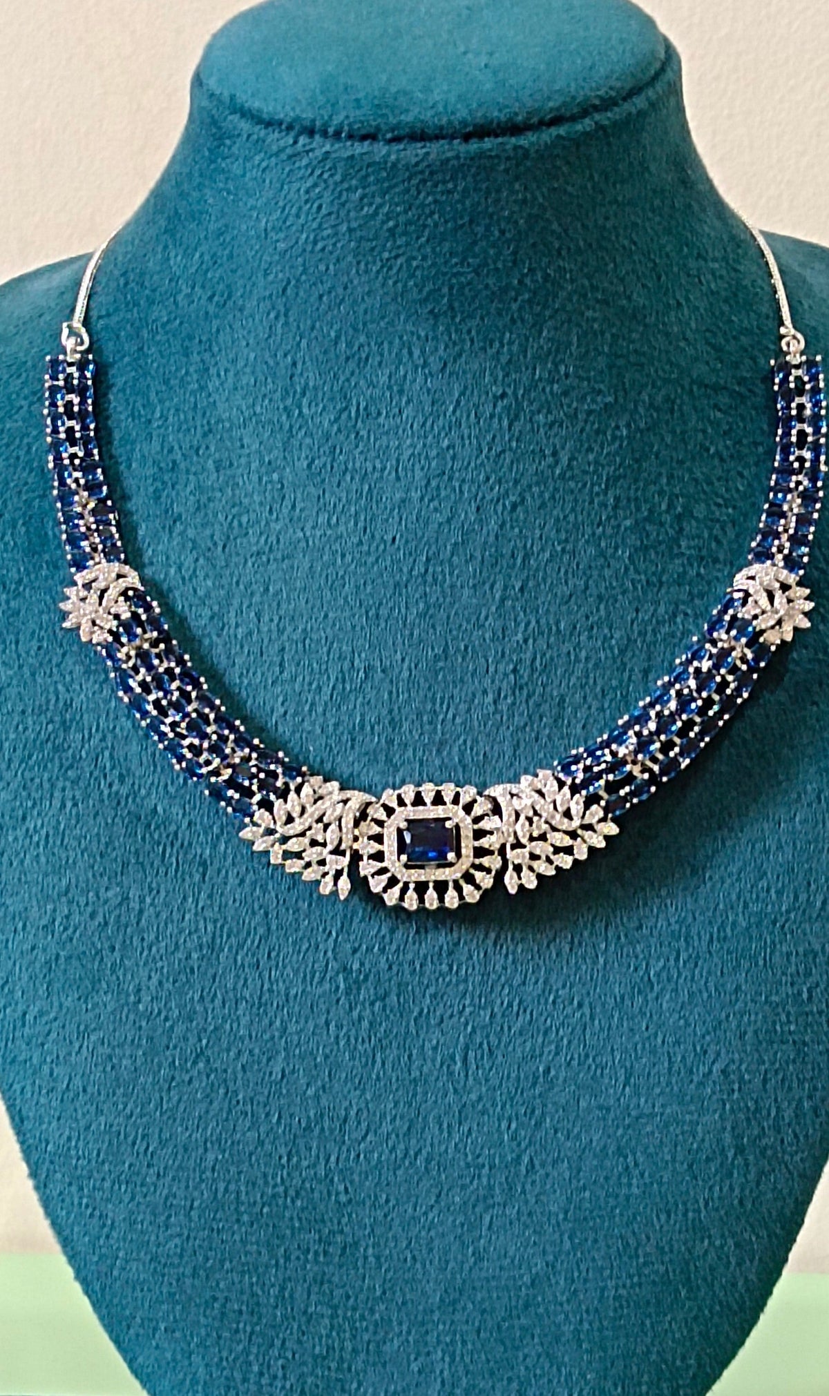 American Diamond Stone Studded Hasli Style Designer Necklace Set