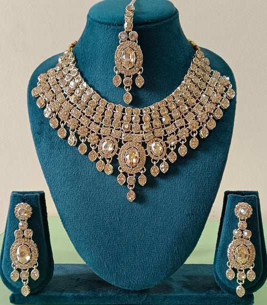 Gold Plated Bridal Choker Necklace Set
