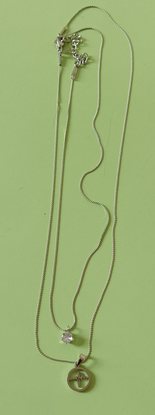 Double Layer Pulse Stainless Steel Necklace