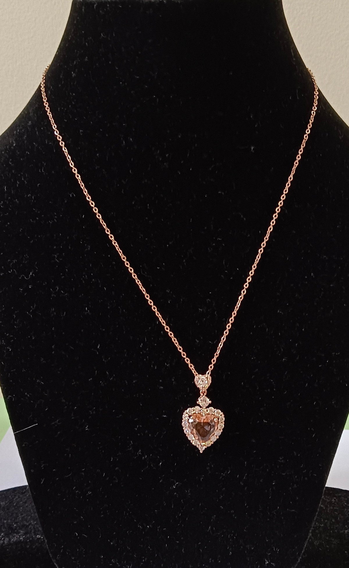 Rose Gold Plated Love Heart Pendant Stainless Steel Necklace