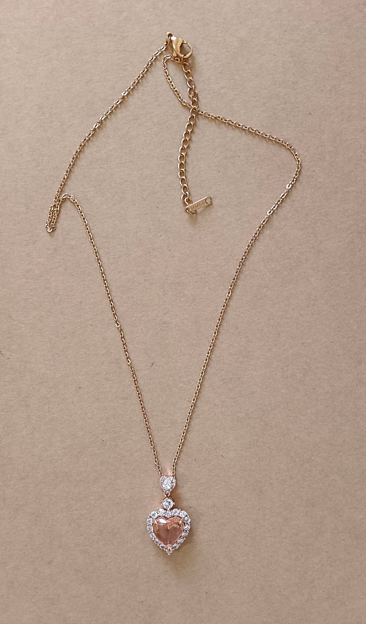Rose Gold Plated Love Heart Pendant Stainless Steel Necklace