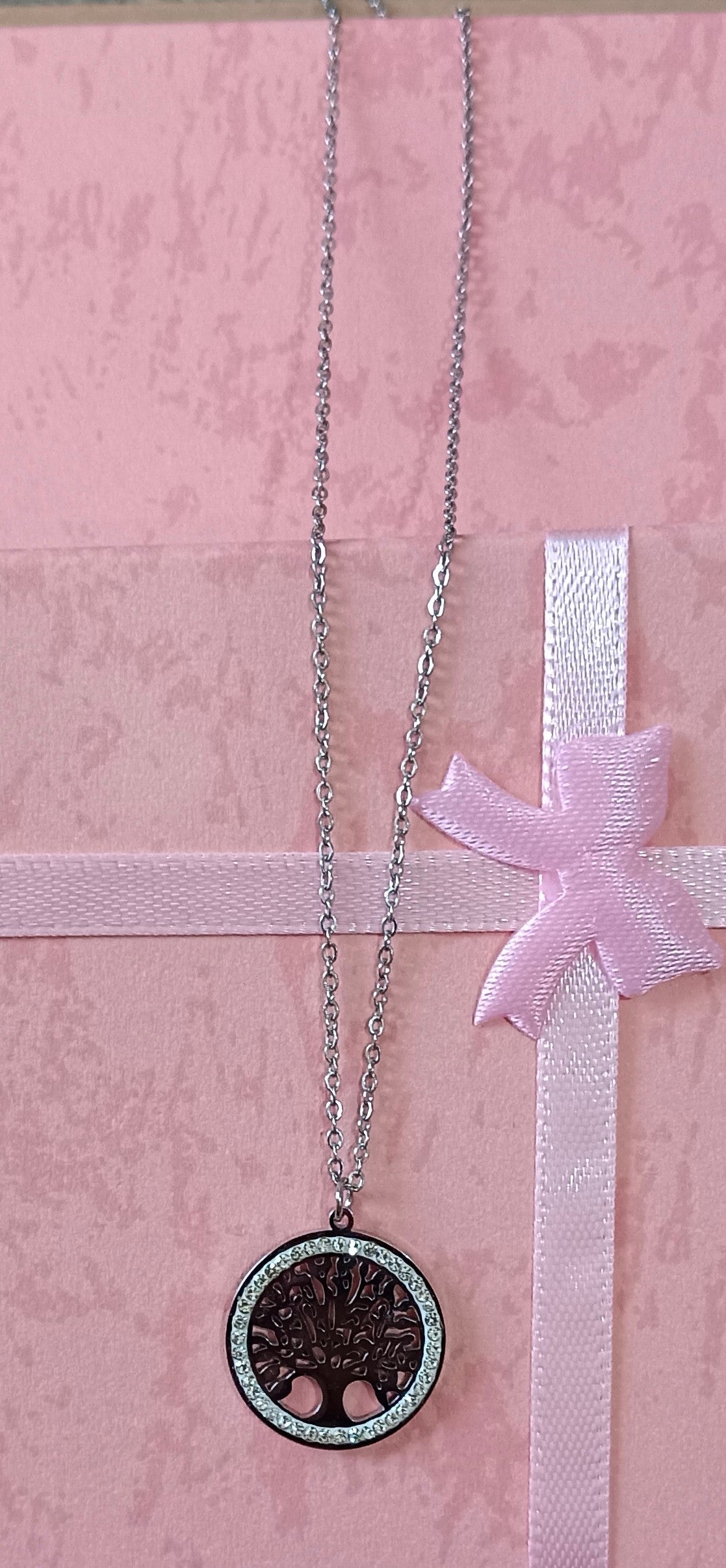 Tree of Life Stainless Steel Necklace with Silver and Rose Gold Color Options